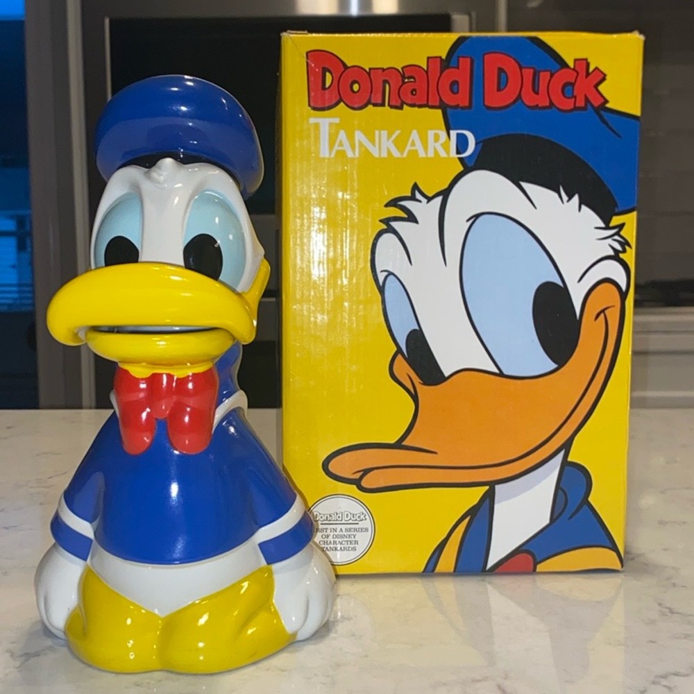 Disney Donald Duck Tankard Mug Stein 1st In A Series  9” Made in Brazil 1992 VTG
